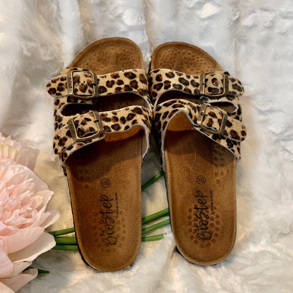 biostep leopard sandals